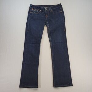 True Religion Jeans Mens 29 Billy Bootcut Flap Pocket Low Rise Dark Wash Denim